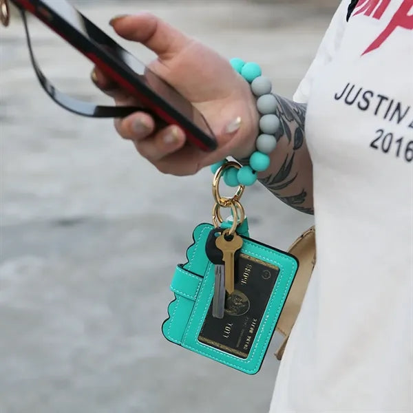 Wrist card holder keychain