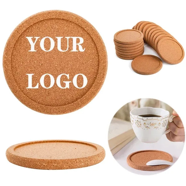 4" Eco-Friendly Heat-Resistant Round Absorbent Cork Coaster