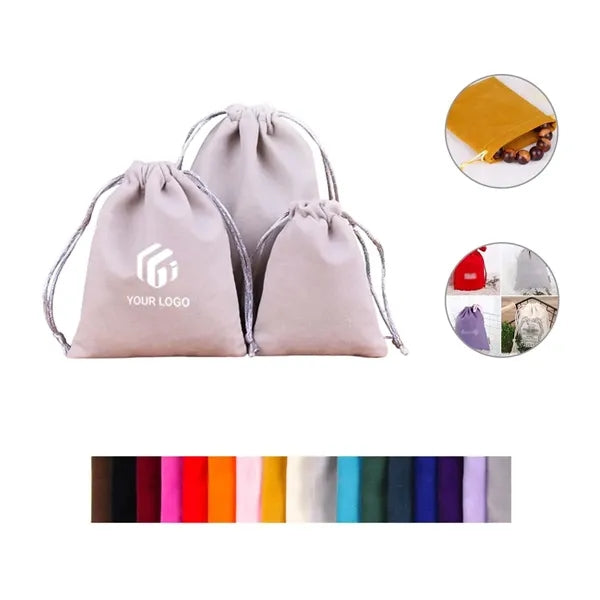 Gold-rimmed gold-mouthed jewelry gift drawstring velvet bag
