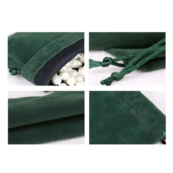 Gold-rimmed gold-mouthed jewelry gift drawstring velvet bag