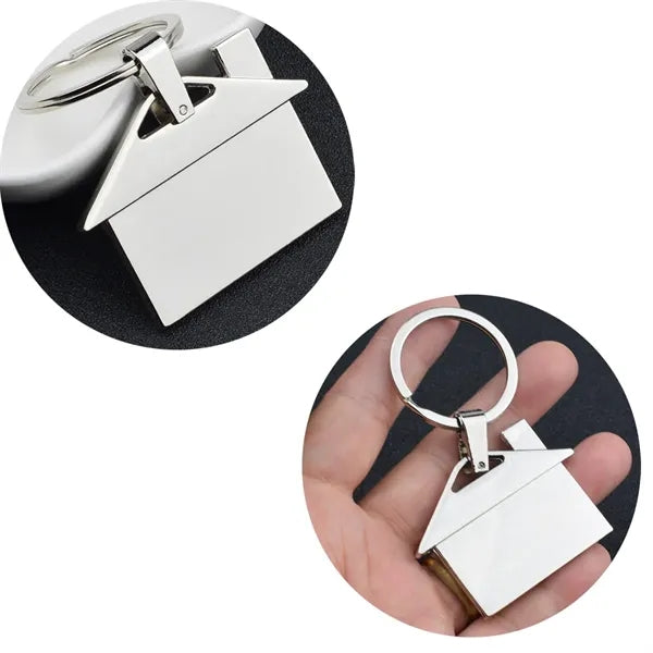 House-Shaped Alloy Keychain