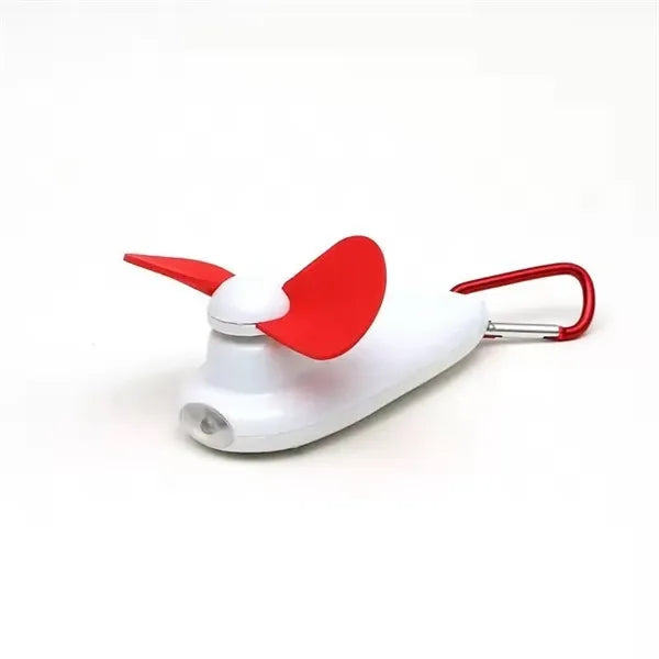 Pocket Sized Fan with Led Torch Light & Carabiner