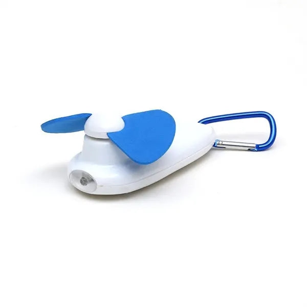 Pocket Sized Fan with Led Torch Light & Carabiner