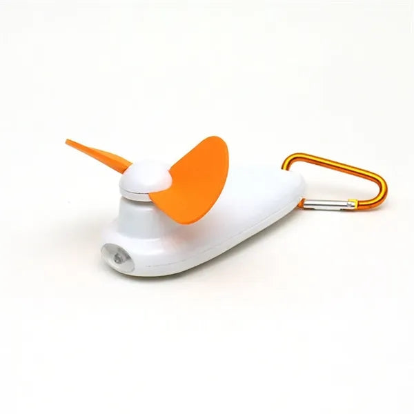 Pocket Sized Fan with Led Torch Light & Carabiner