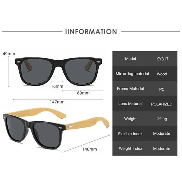 Bamboo Wood Polarized Sunglasses