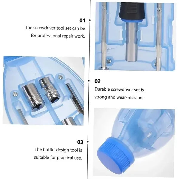 Beverage bottle shape gift tool set