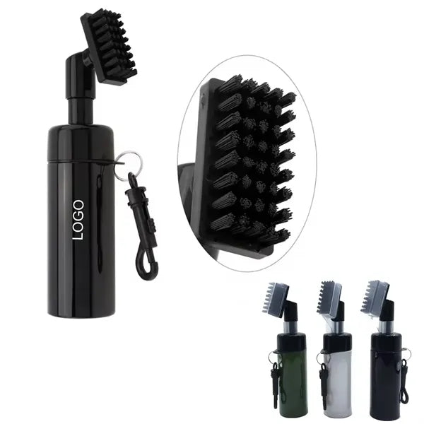 Golf Club Brush Cleaner with Retainer Clip and Squeeze Water