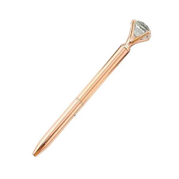 Metal Ballpoint Pen With Diamond Detail