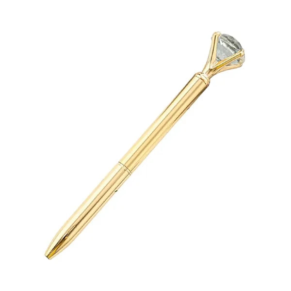 Metal Ballpoint Pen With Diamond Detail