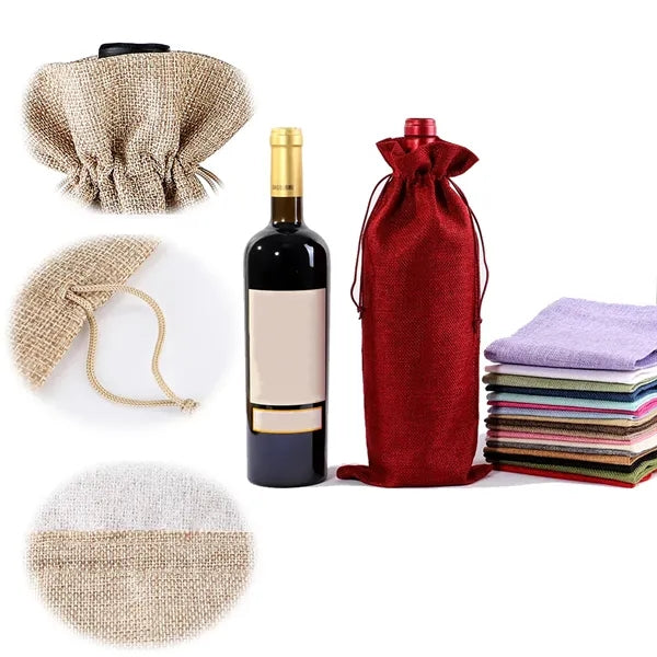 Faux Linen Wine Bottle Drawer Pocket