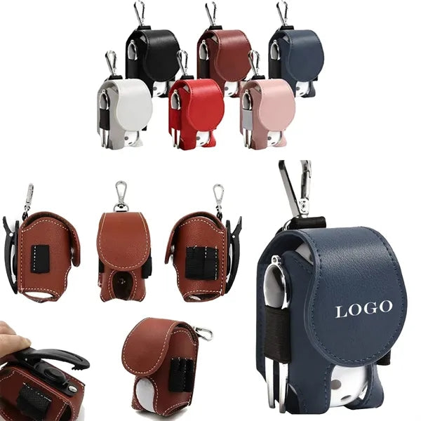 Mini Portable Pu Golf Ball Case Waist Holder Bag