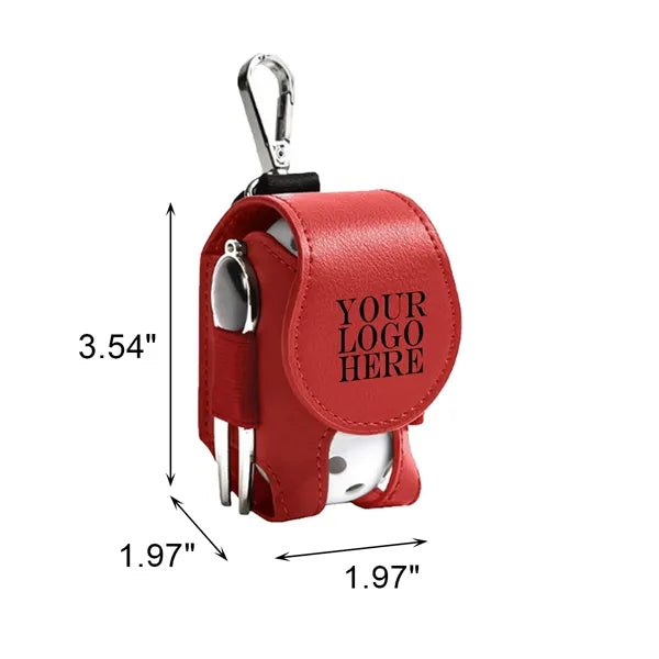 Mini Portable Pu Golf Ball Case Waist Holder Bag