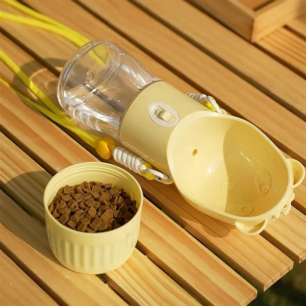 Portable Pet Water Bottle with Food Container