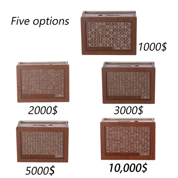 Cash Vault Wooden Money Savings Box
