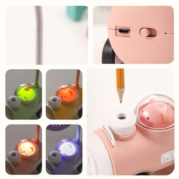 Rechargeable Cartoon Small Fan Pencil Sharpener Night Light