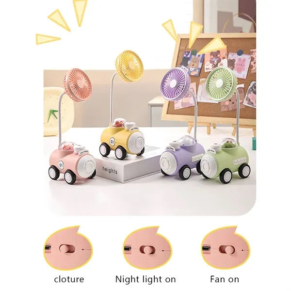 Rechargeable Cartoon Small Fan Pencil Sharpener Night Light