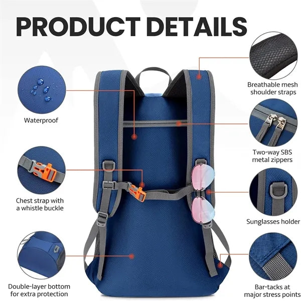 40L Lightweight Packable Travel Hiking Backpack Daypack