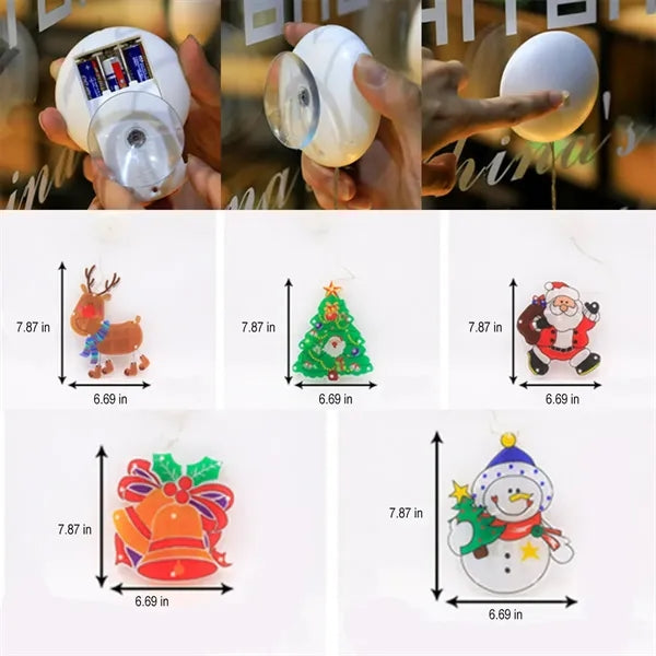 Window Christmas Lights Battery Operated with Suction Cup