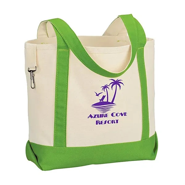 Two-Tone Accent Gusseted Tote Bag
