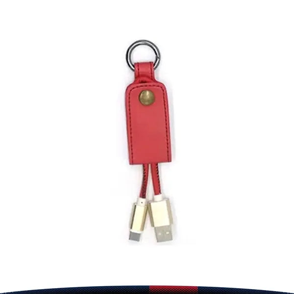 Leather Keychain Charging Cable