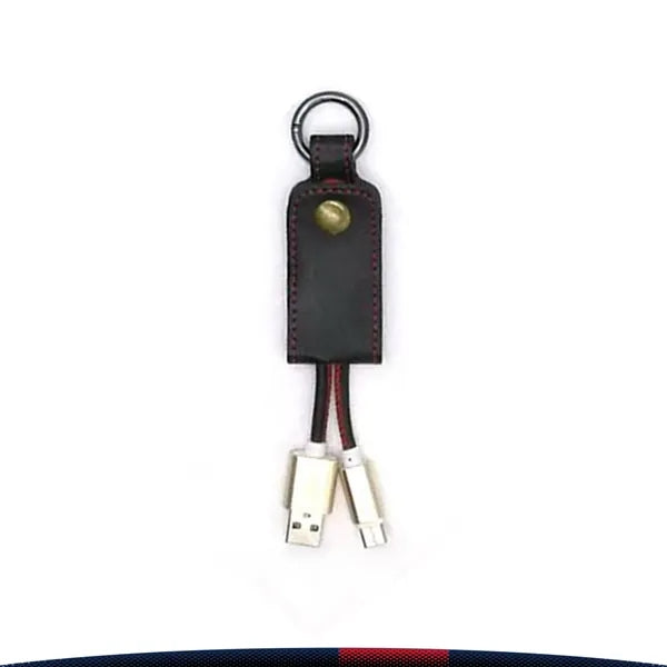 Leather Keychain Charging Cable