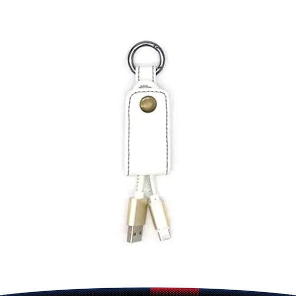 Leather Keychain Charging Cable