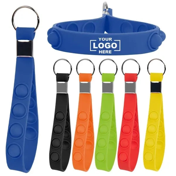 Push Pop Stress Reliever Silicone Keychain