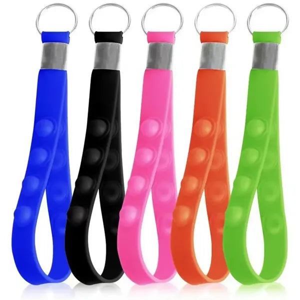 Push Pop Stress Reliever Silicone Keychain
