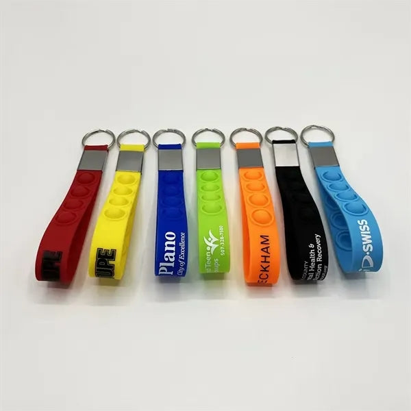 Push Pop Stress Reliever Silicone Keychain