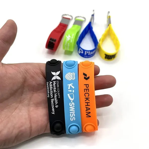 Push Pop Stress Reliever Silicone Keychain