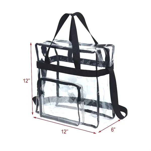 Large capacity stadium approved clear crossbody tote bag