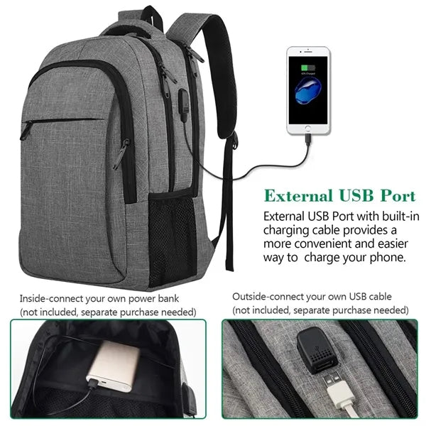 Business Travel Laptop Backpack with USB Charging Port
