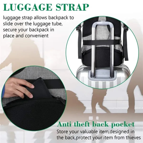 Business Travel Laptop Backpack with USB Charging Port