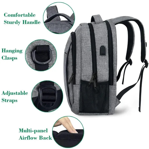 Business Travel Laptop Backpack with USB Charging Port