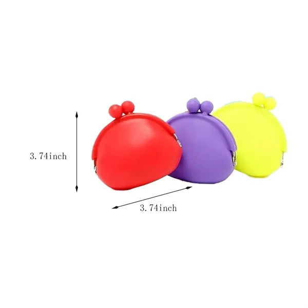 Cute candy color portable silicone key bag coin purse
