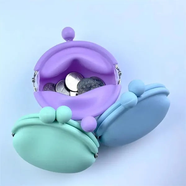 Cute candy color portable silicone key bag coin purse