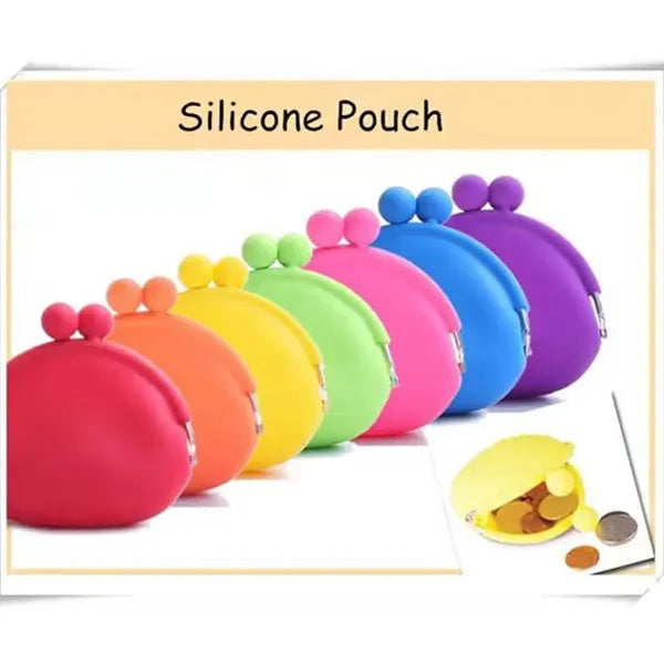 Cute candy color portable silicone key bag coin purse