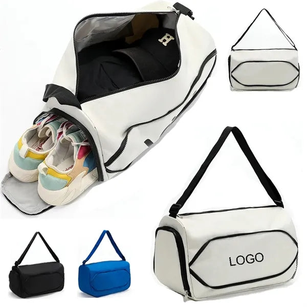 600D Polyester Sports Duffle Bag With Shoe Compartment