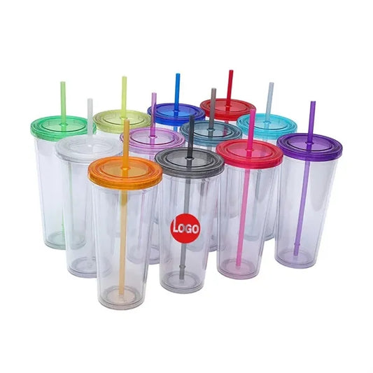 24 Oz Large Capacity Custom Logo Clear Sippy Cup