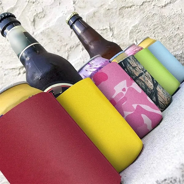 DIY personalized collapsible slim beer can coolers sleeves