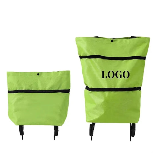 Folding Tote Shopping Bag With Wheels