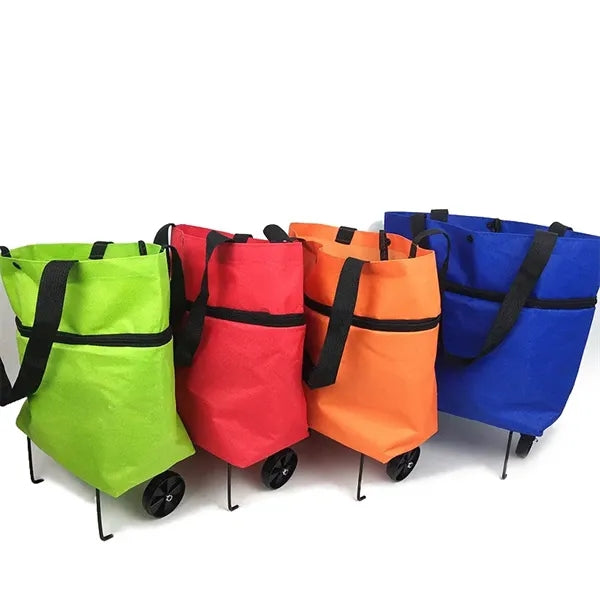 Folding Tote Shopping Bag With Wheels