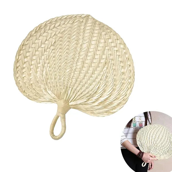 Natural Woven Eco Friendly Raffia Palm Leaf Hand Fan