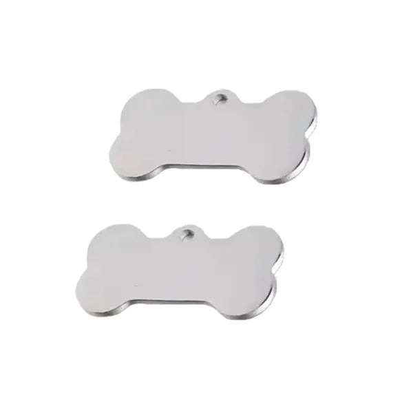 Silver Bone Shaped Brass Pet Tag