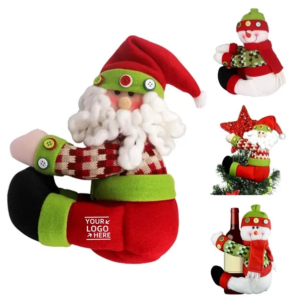 Christmas Tree Topper Santa Claus and Snowman