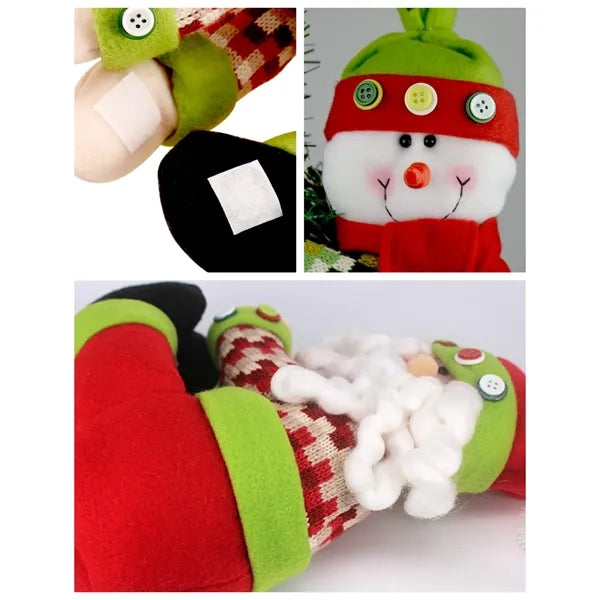 Christmas Tree Topper Santa Claus and Snowman