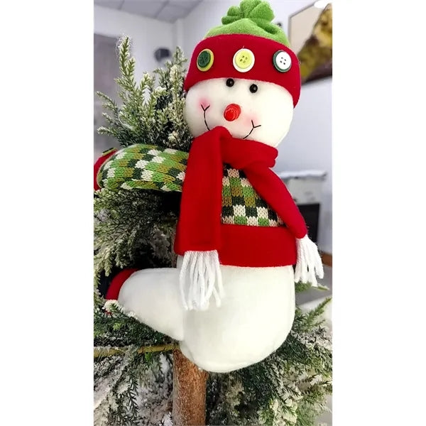 Christmas Tree Topper Santa Claus and Snowman