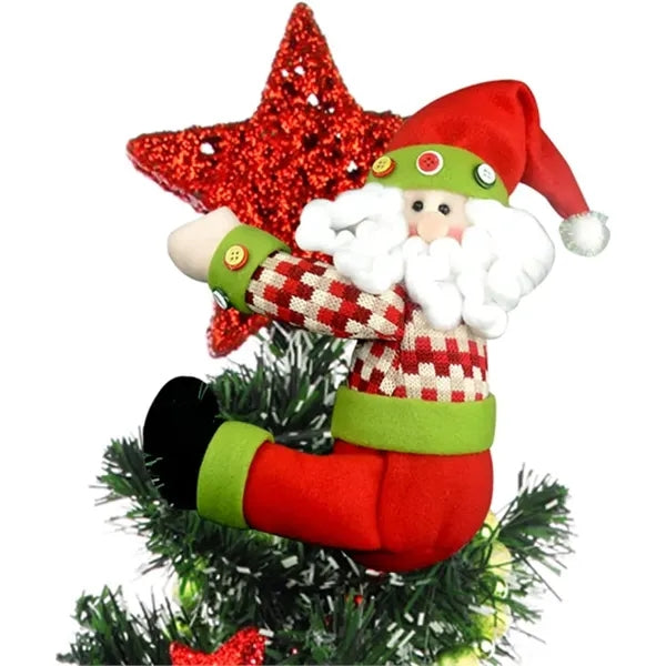 Christmas Tree Topper Santa Claus and Snowman