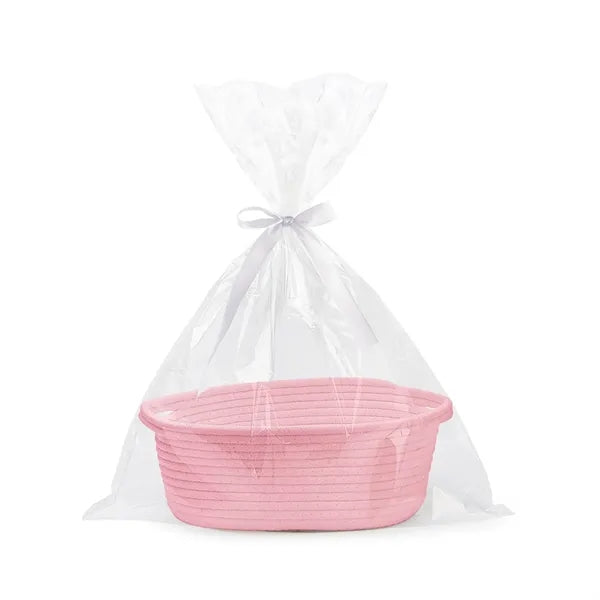 Small Woven Basket with Gift Bags and Ribbons