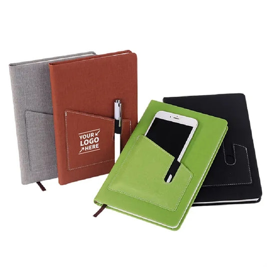 A5 PU Leather Cover Business Notebook W/ Pocket